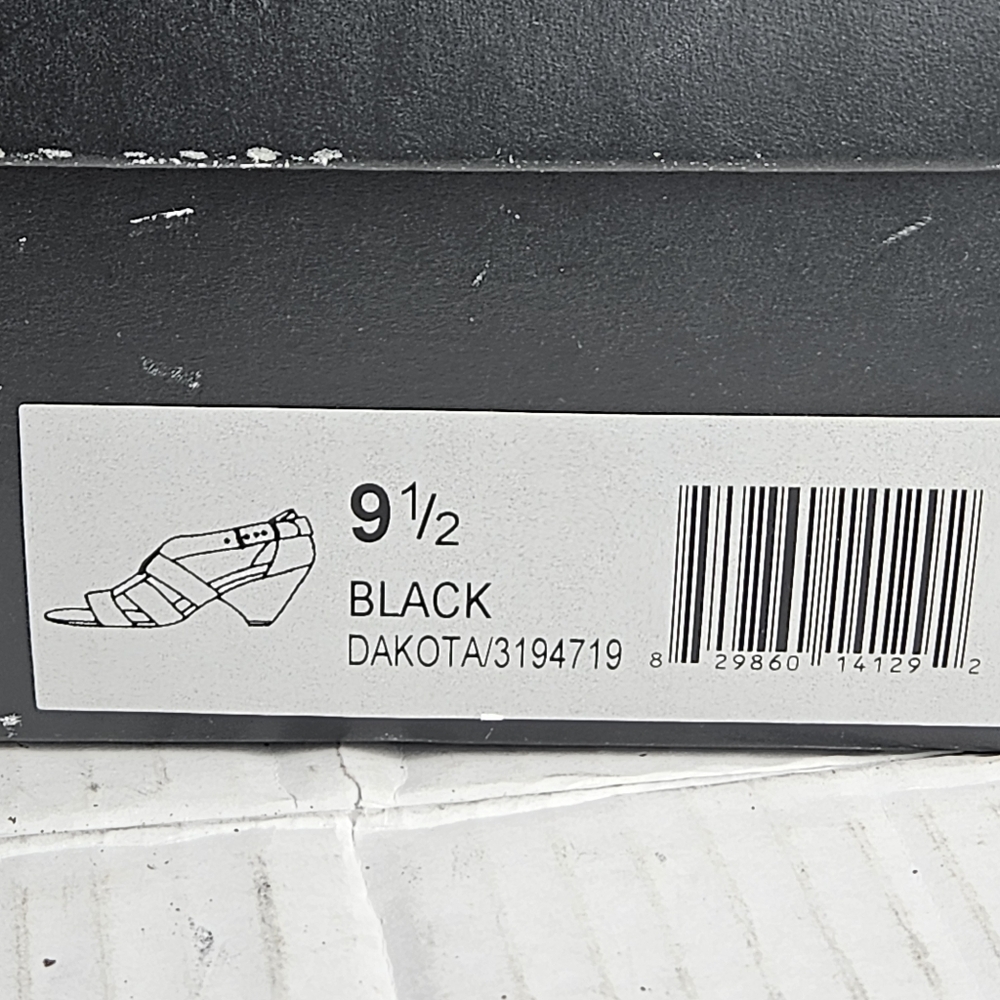 MRKT. Dakota Women Black Mid Wedge Stretch Sandals Size 9.5 Medium - Picture 13 of 13